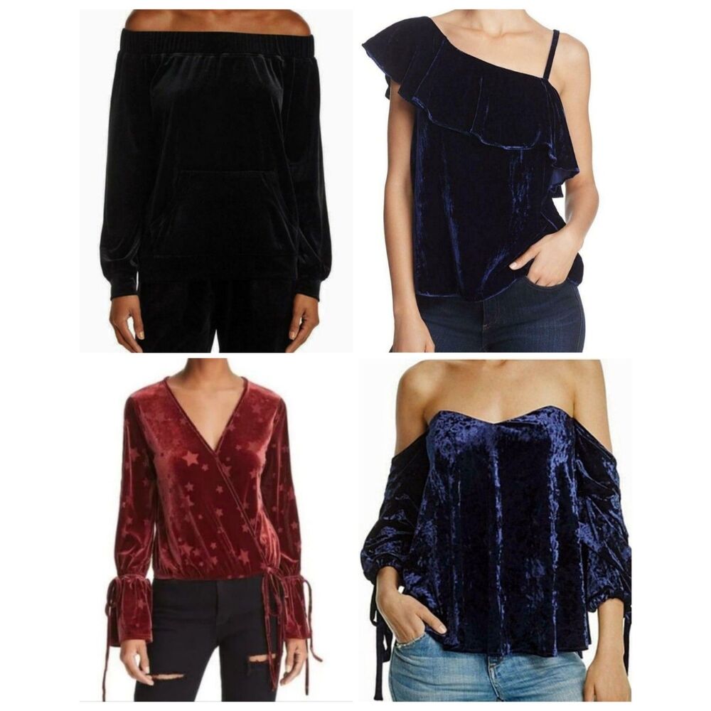 NWT 4 Piece Lot Velvet Tops - Small - Cotton Candy Vintage Havana J.O.A DO+BE